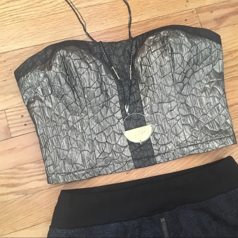 Gold cropped bustier